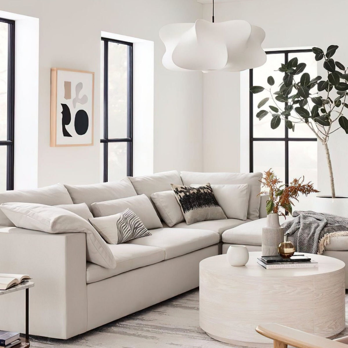 Modern Cirrus Cocoon Pendant Light – Silk Cloud Lamp in Wabi Sabi Style